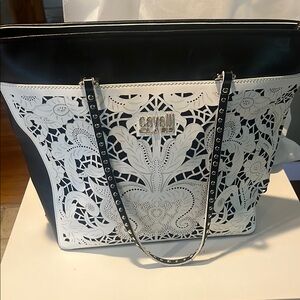 Cavalli Class Black and White Elegant Tote